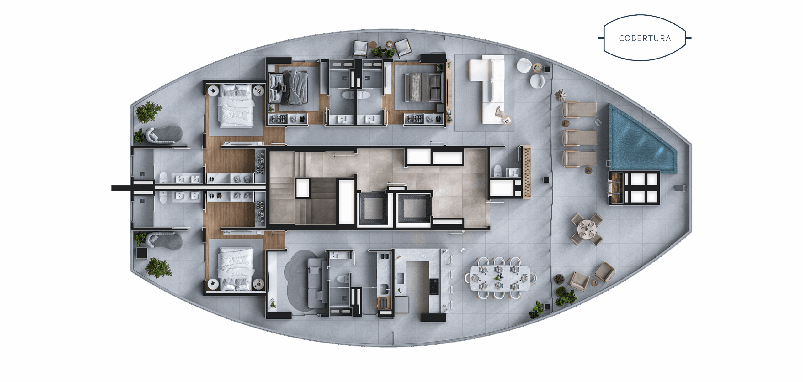 Marine — planta Cobertura 337 m²